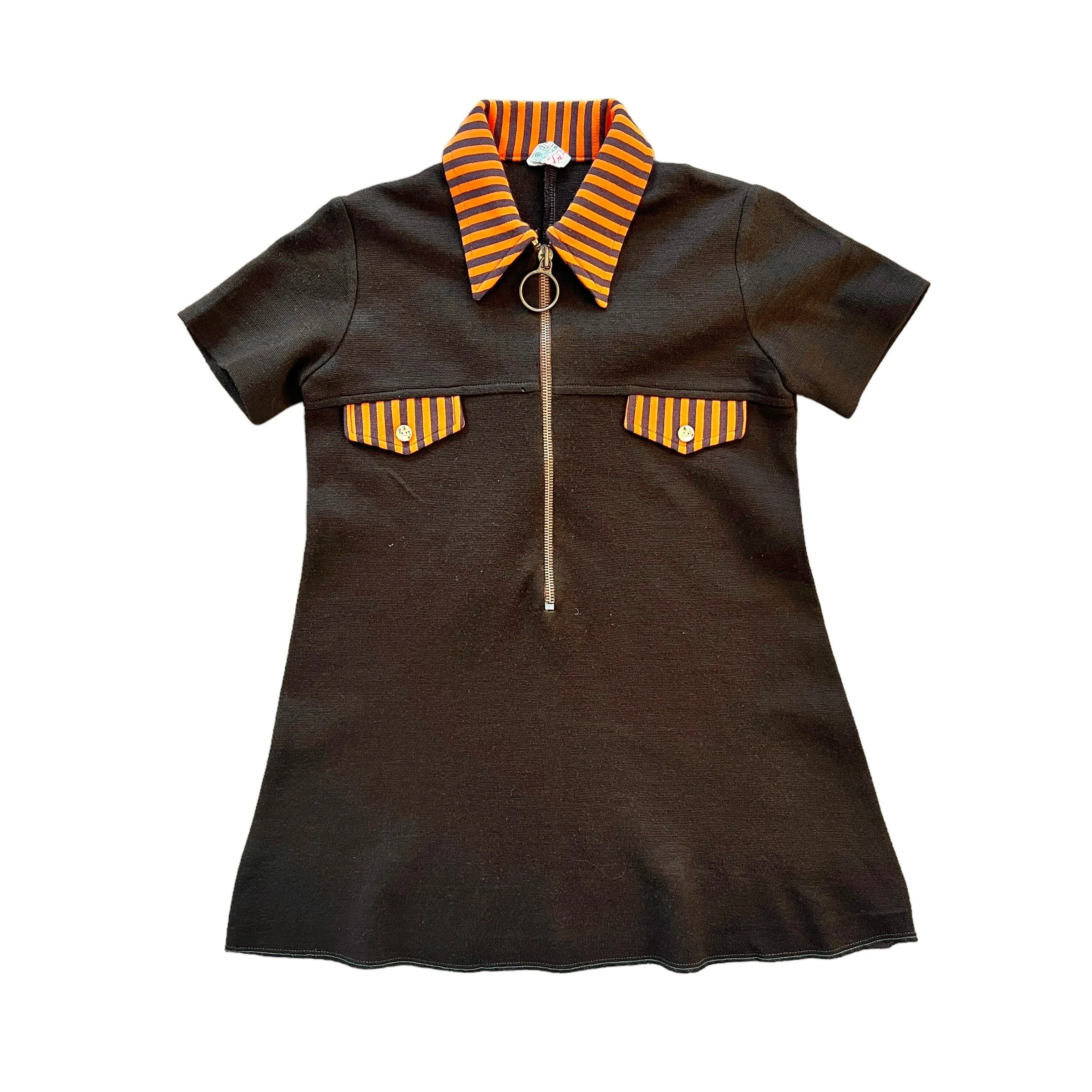 1960's Brown Mod Dress / 5-6Y