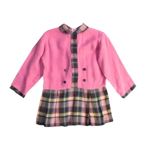 1960's Pink Tartan Dress / 5-6Y