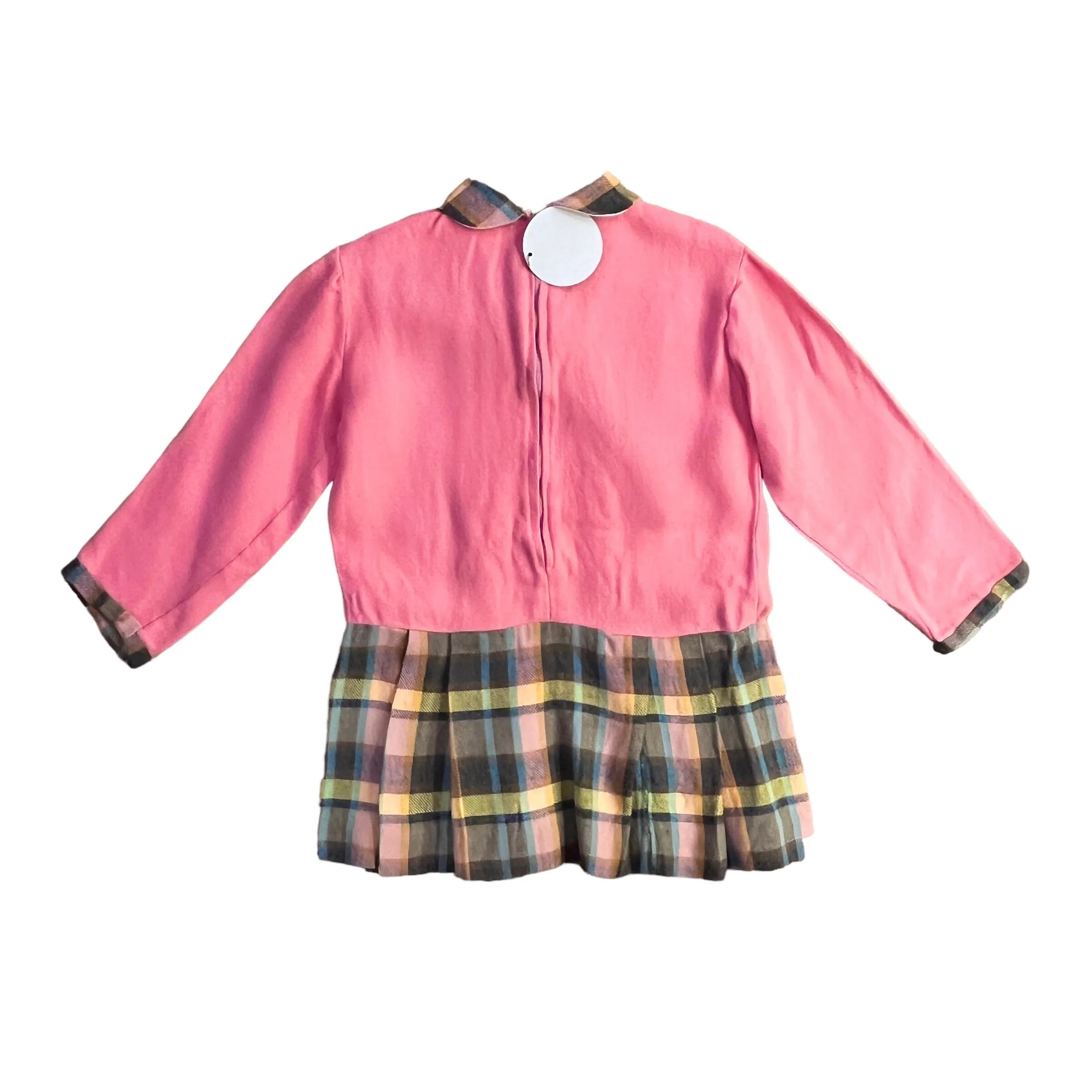 1960's Pink Tartan Dress / 5-6Y