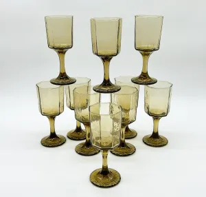 1970s vintage Libby textured set of 8 bar ware glazed.