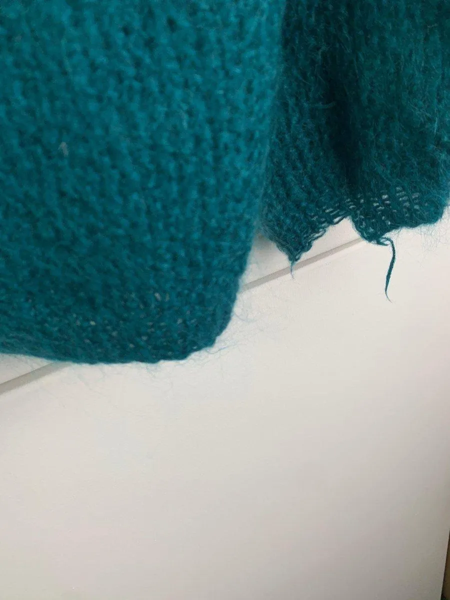(M-L) 1970s Punk Mohair Box Knit Sweater