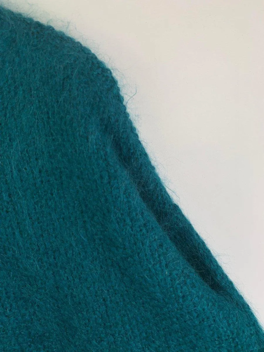 (M-L) 1970s Punk Mohair Box Knit Sweater