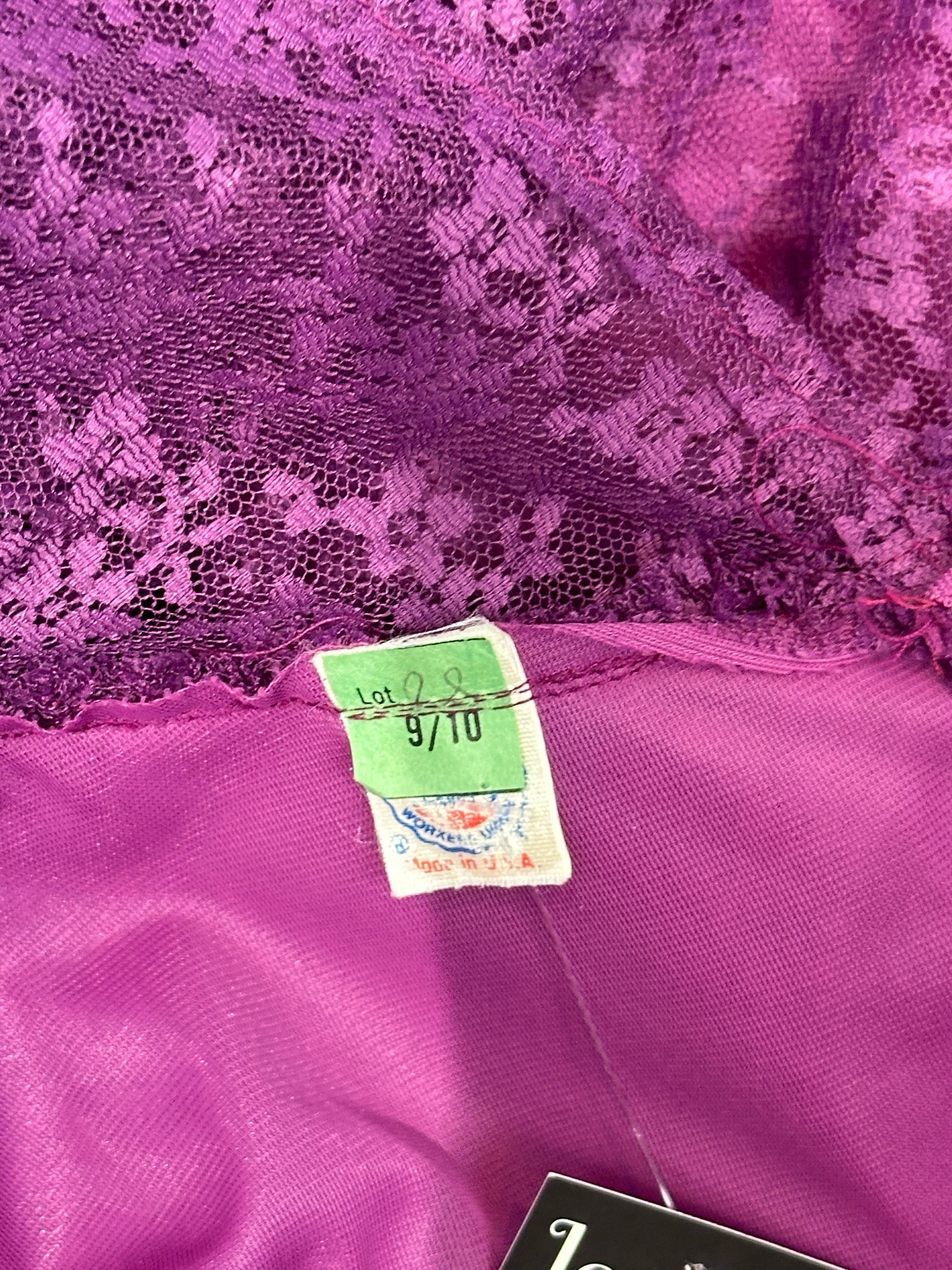 PRAIRIE TALE 70s Purple Chantilly Lace Granny  Dress  Small