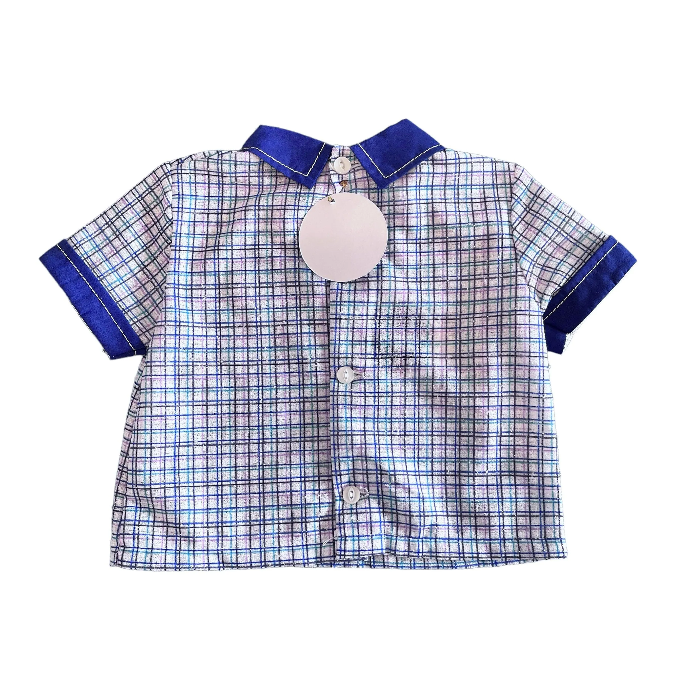Vintage 1970's Blue Check Top / 9-12M